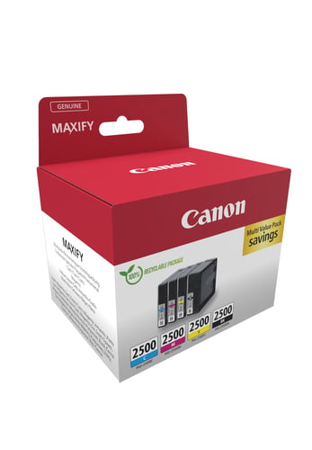 Cartouche d'encre PGI-2500 - Pack de 4 couleurs pour imprimante Jet d'encre Canon - 1