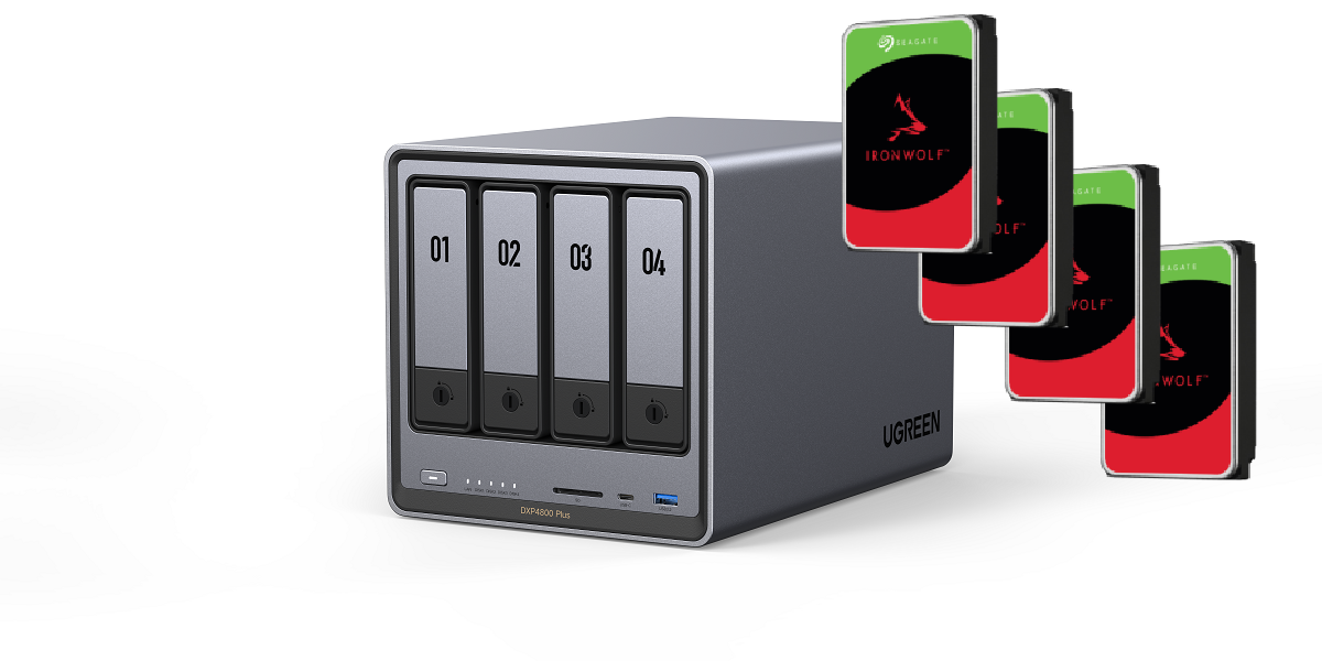 UGREEN DXP4800 Plus - 4 Baies avec 4 disques 6To IronWolf  - Serveur NAS - 0