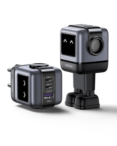 UGREEN Chargeur secteur robot 3 ports - 65W - Gris/Noir (25685B) - Achat / Vente Chargeur sur Cybertek.fr - 4
