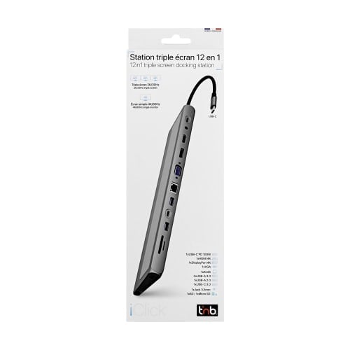 Station d'accueil USB-C Triple écrans 12 en 1 - T'nB - 5