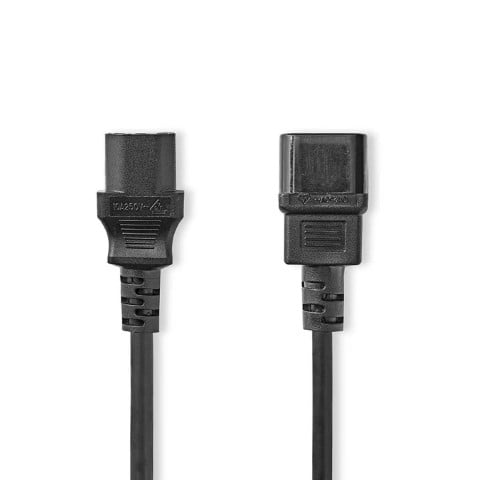 Rallonge IEC C14 vers IEC C13 - 2m - Noir - Connectique PC - 2