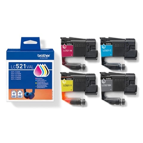 Imprimante multifonction Brother DCP-J1310DW 3 en 1 + Cartouche LC521 4 couleurs - 5