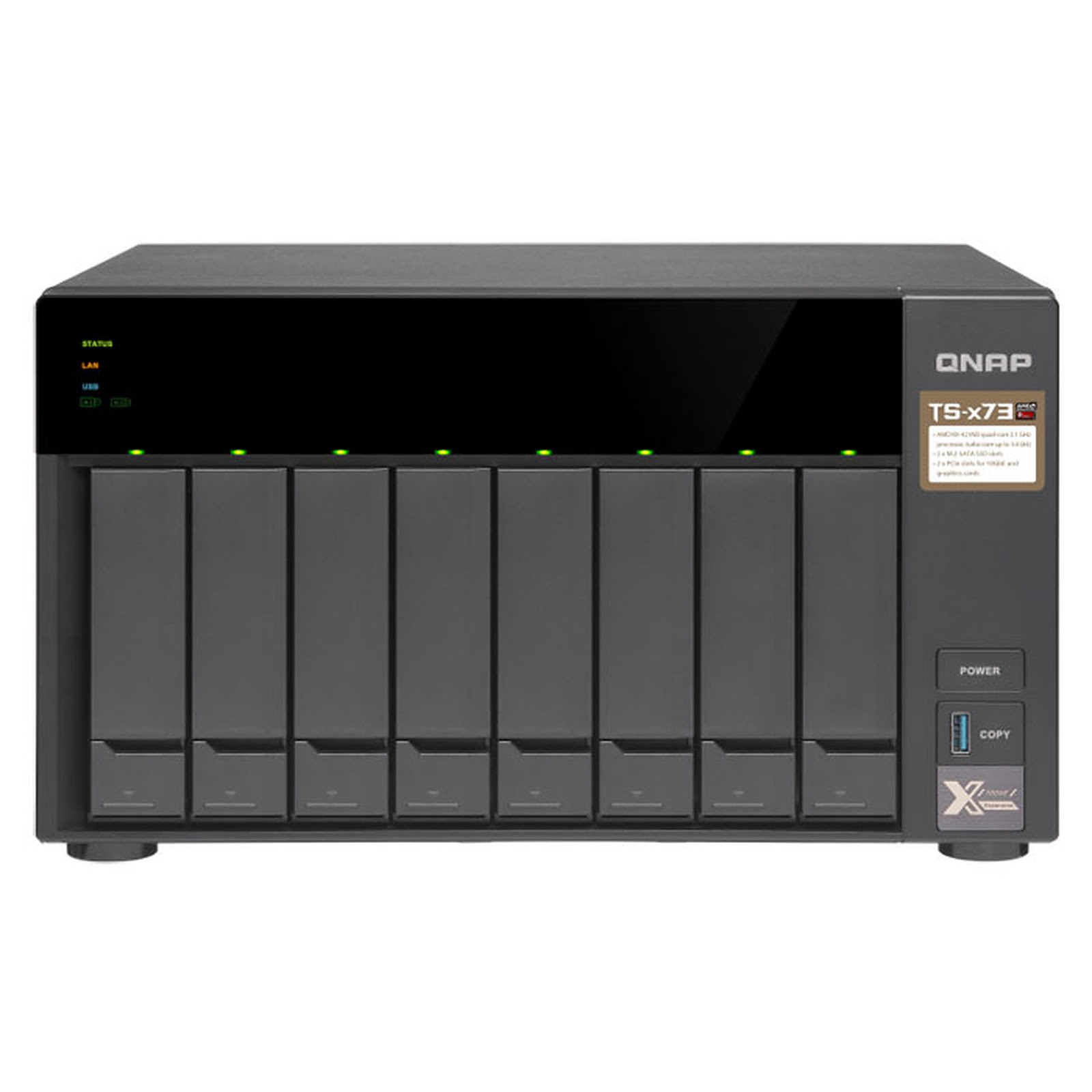 Qnap TS-873-8G - 8 HDD - Serveur NAS Qnap - Cybertek.fr - 0