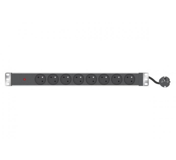 Parasurtenseurs - Multiprises Cybertek Bloc 8 prises FR / cordon FR - 19" Rack. + Voyant