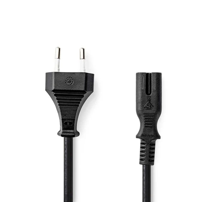 Câble Euro Masculin vers IEC-320-C7 - 2m - Noir - Connectique PC - 2