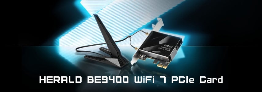 MSI PCI-E HERALD WIFI 7 BE9400 BT 5.4 - Carte réseau MSI - 5