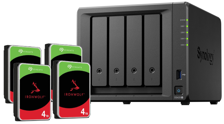 Synology DS425+ - 4 Baies avec 4 disques de 4To IronWolf - Serveur NAS - 0