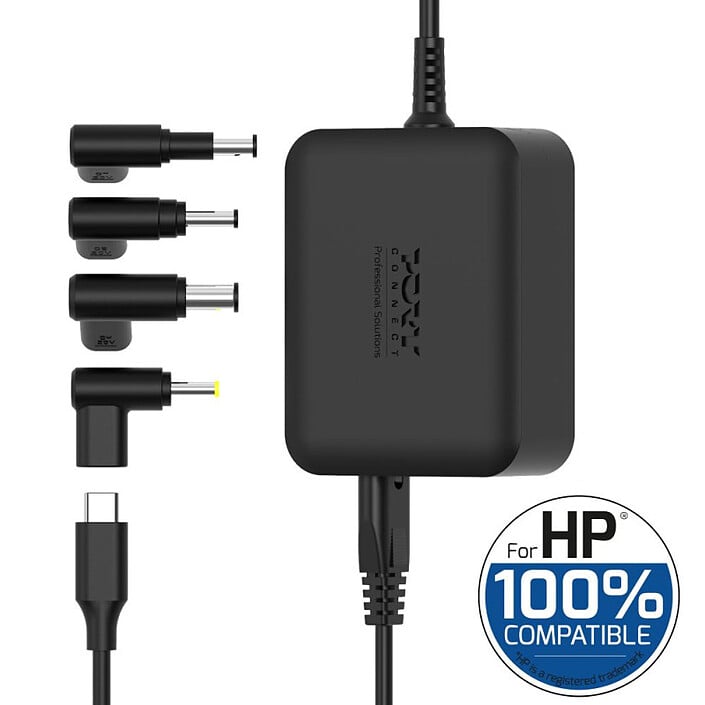 Port Alimentation secteur GaN 100W HP - 4 embouts - Noir (904100HPEU) - Achat / Vente Chargeur sur Cybertek.fr - 0