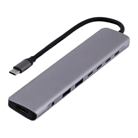 T'nB iClick Hub USB-C/8 ports/Gris - Hub T'nB - Cybertek.fr - 0