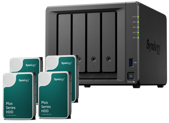 Synology DS425+ - 4 Baies avec 4 disques de 12T HAT3310-12T - Serveur NAS - 0