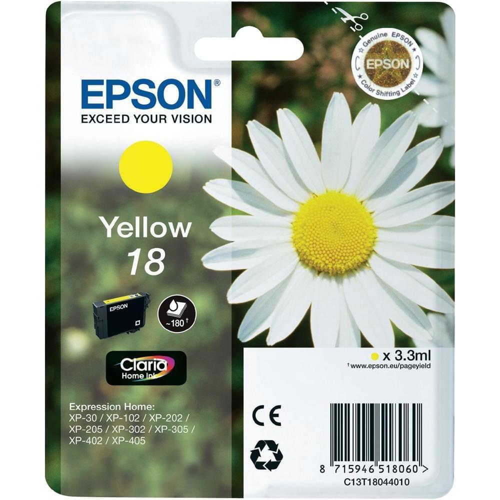 Cartouche T1804 Jaune pour imprimante Jet d'encre Epson - 0