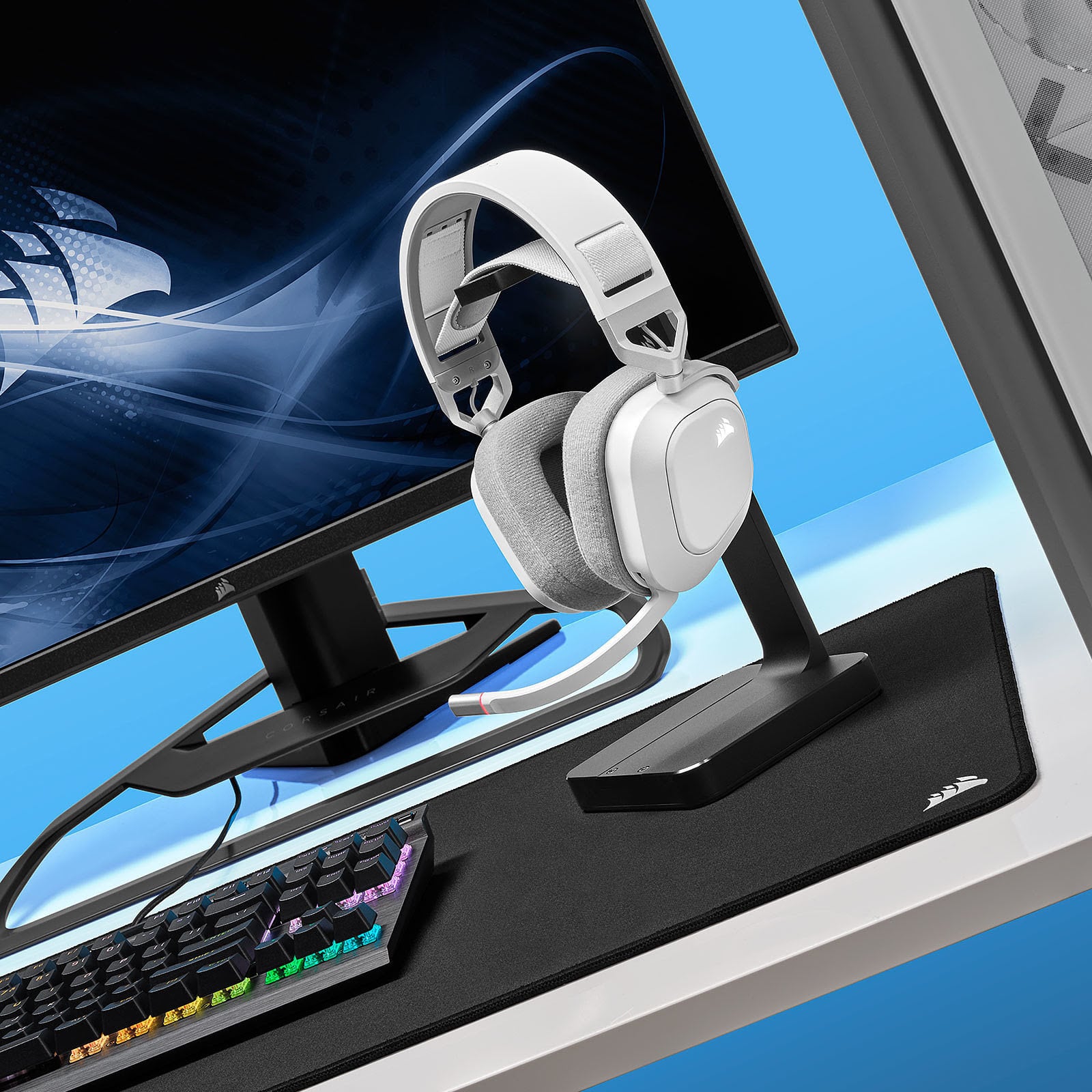 Corsair HS80 RGB Wireless Stereo Blanc - Micro-casque - 1