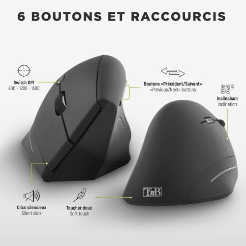 T'nB Ergo Verticale - Souris PC T'nB - Cybertek.fr - 2