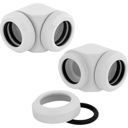 Corsair Fittings 90° Hydro X XF Hardline - 14mm Blanc (x2) (CX-9052020-WW) - Achat / Vente Accessoires watercooling sur Cybertek.fr - 3