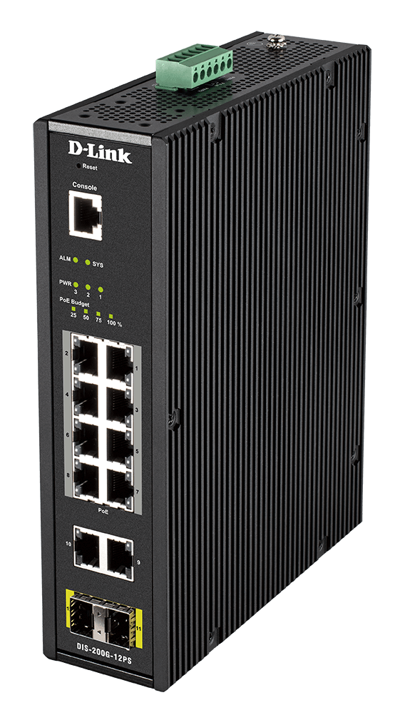 Switch D-Link 8 Ports PoE Gigabit + 2 Ports SFP - Manageable - 3