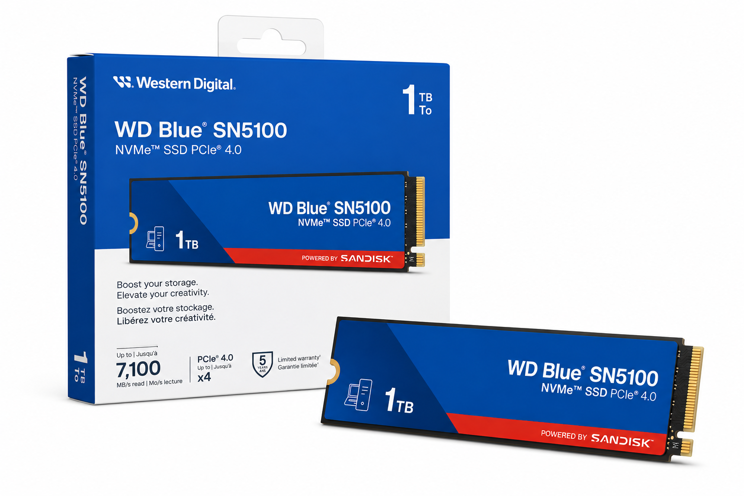WD SN5100 Blue BULK#  M.2 - Disque SSD WD - Cybertek.fr - 1