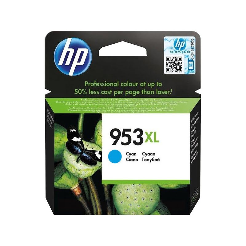 Cartouche 953XL haute capacité Cyan - F6U16AE pour imprimante Jet d'encre HP - 0