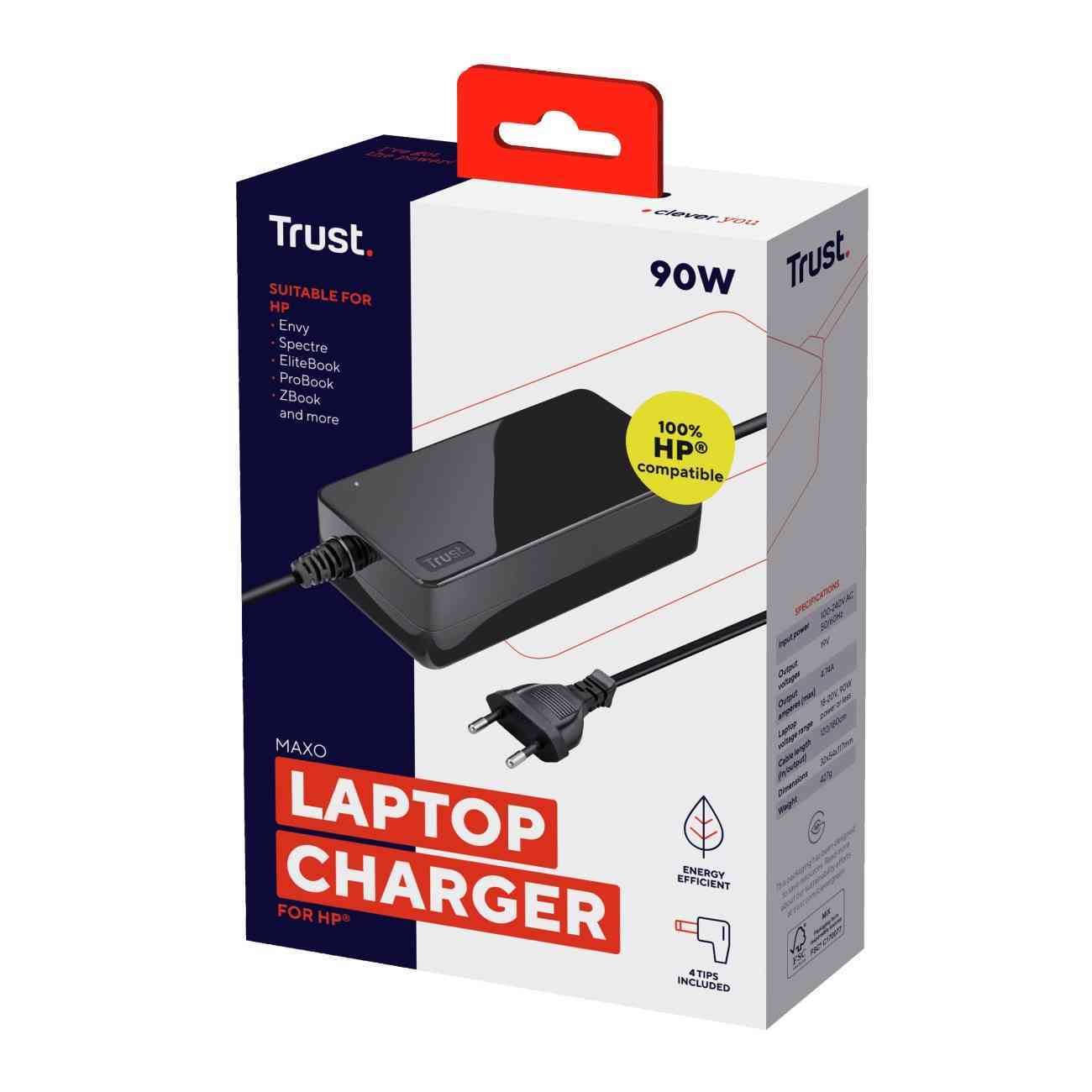 Trust Alimentation MAXO 90W pour HP - 4 embouts (23393) - Achat / Vente Chargeur sur Cybertek.fr - 2