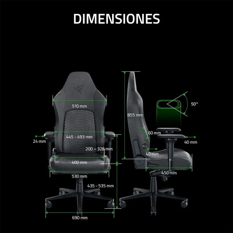 Razer Iskur V2 NewGen Quartz - Siège PC - Cybertek.fr - 2