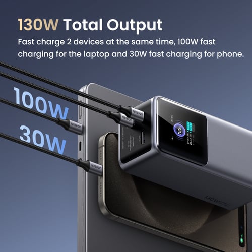 UGREEN PowerBank 3 ports - 20000mAh - 130W - Gris (35524B) - Achat / Vente Batterie Externe  sur Cybertek.fr - 2