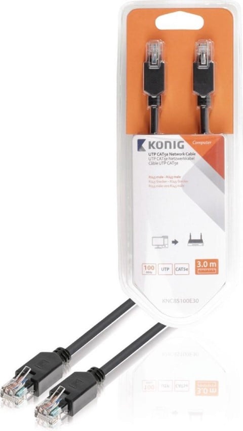 Câble RJ45 Cat5e U/UTP mâle/mâle - 3m - Gris - Connectique réseau - 1