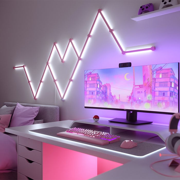 Nanoleaf Lines Skin Rose Mate - 9 pièces (NL59-0001PM-9PK) - Achat / Vente Objet connecté / Domotique sur Cybertek.fr - 3