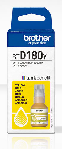 Cartouche d'encre BTD180Y - Jaune pour imprimante Jet d'encre Brother - 1