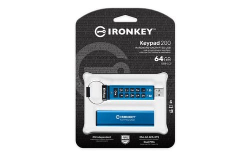 Kingston 64GB IRONKEY KEYPAD 200 AES-256 - Clé USB Kingston - 2