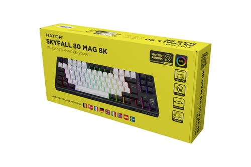 Hator Skyfall 80 TKL -Magnétique/Sans-Fil/RGB/Blanc/Noir - Clavier PC - 6