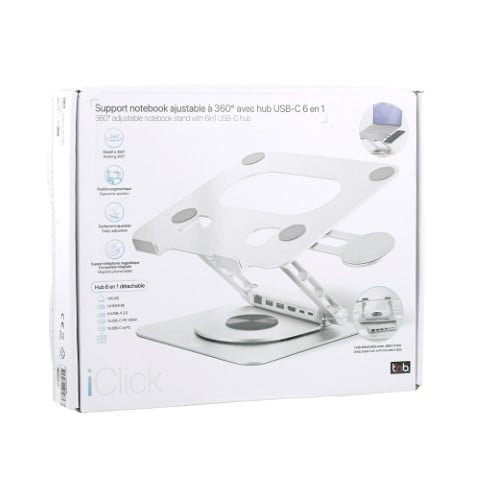 iClick Support notebook/6 ports/Gris - T'nB - 2