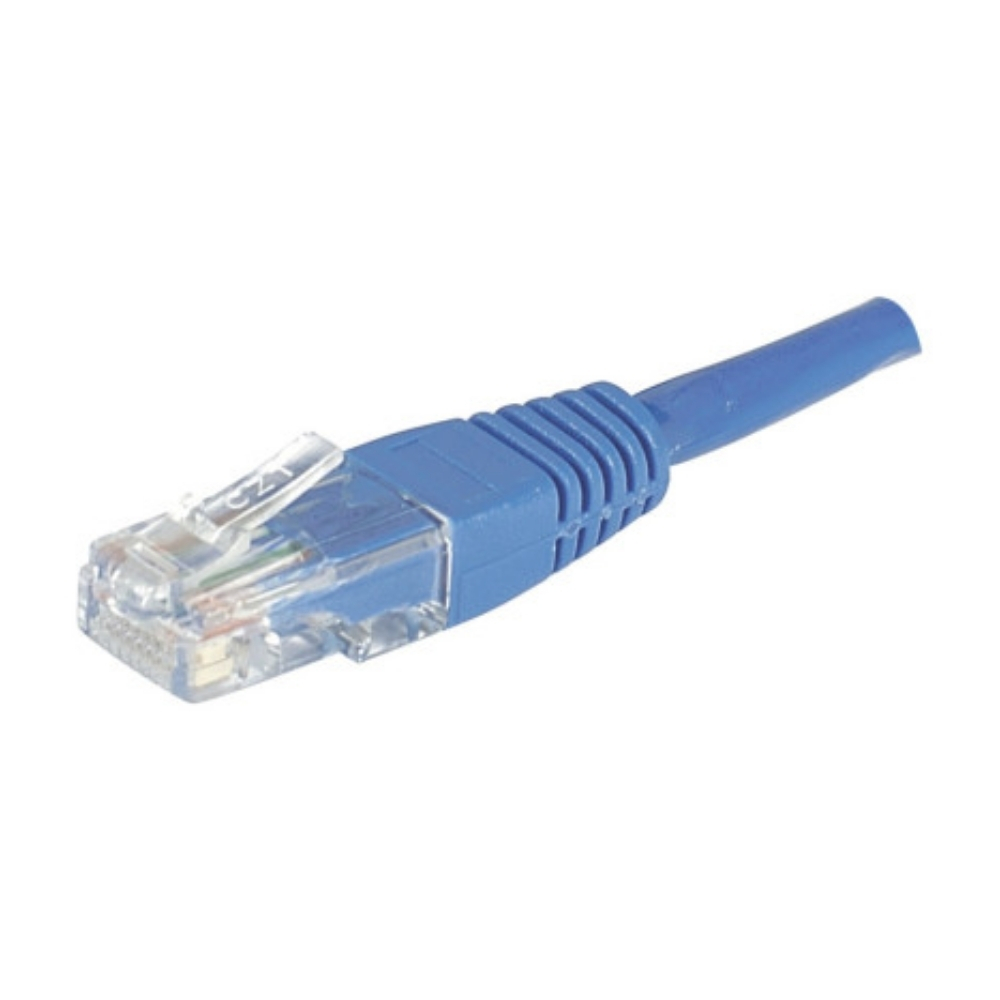 Câble RJ45 Cat6 U/UTP - 0.5m - Bleu - Connectique réseau - 1