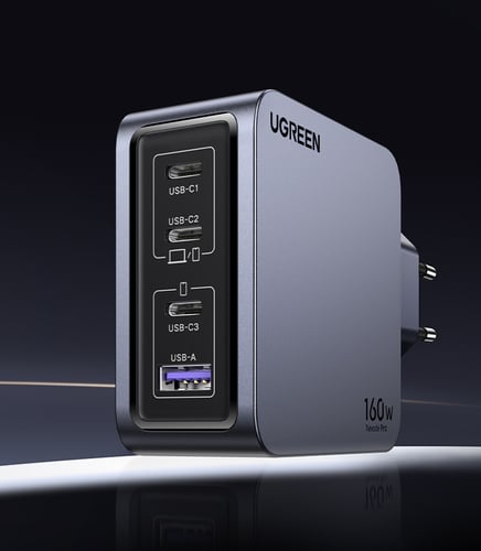 UGREEN Chargeur secteur 160W 4 ports + Câble USB-C - 1,5m (25877) - Achat / Vente Chargeur sur Cybertek.fr - 4