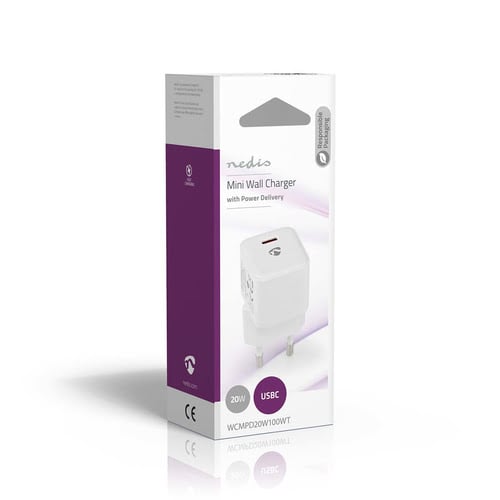 Nedis Chargeur mural 20W - 1 port USB-C - Blanc (WCMPD20W100WT) - Achat / Vente Chargeur sur Cybertek.fr - 7