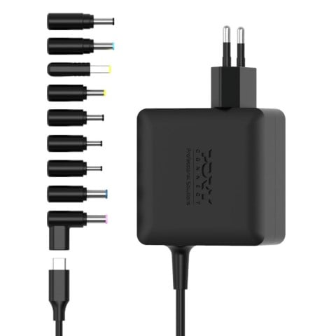 Chargeur Port Alimentation secteur GaN 65W universelle - 9 embouts Cybertek