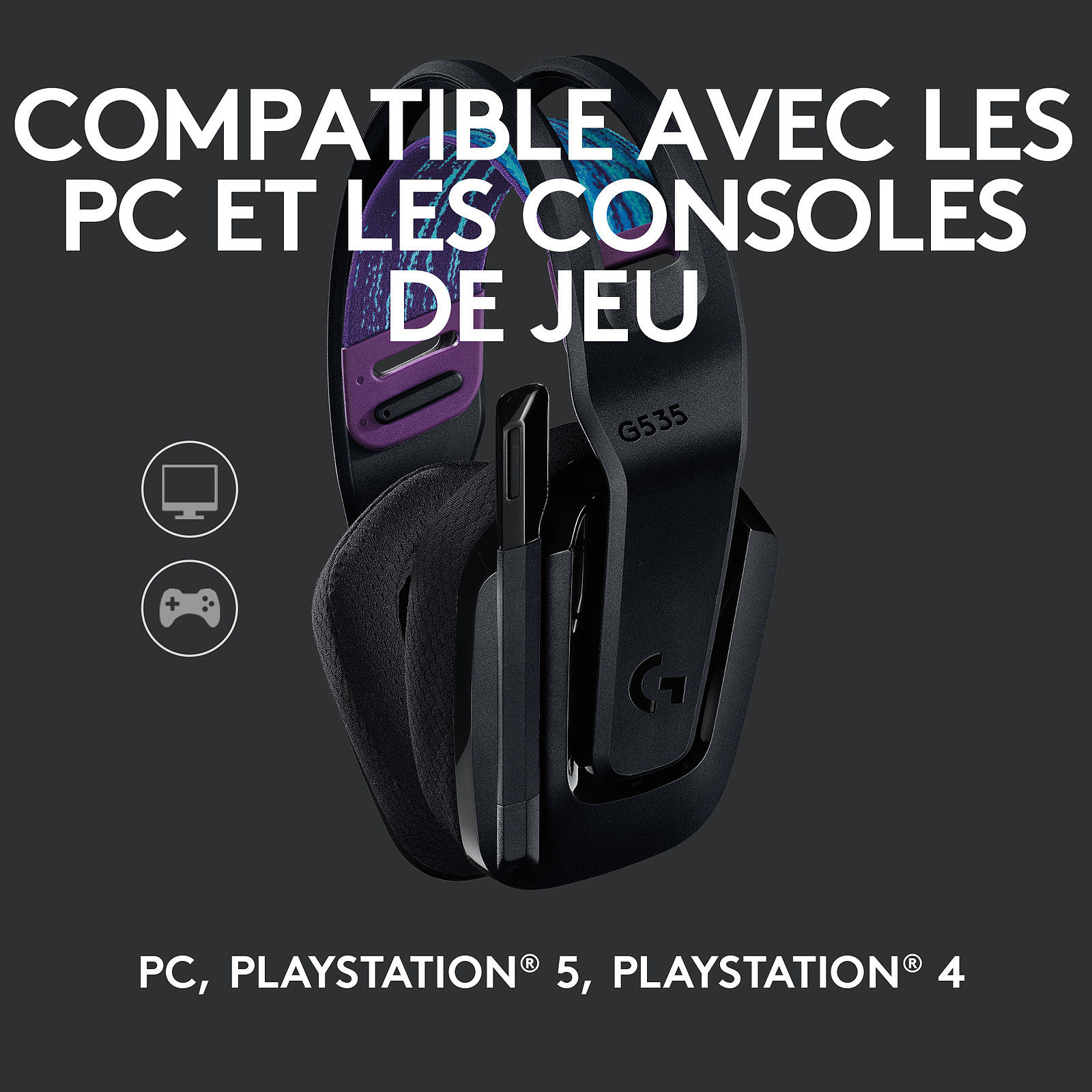 Logitech G535 Lightspeed 7.1 Surround Noir - Micro-casque - 1