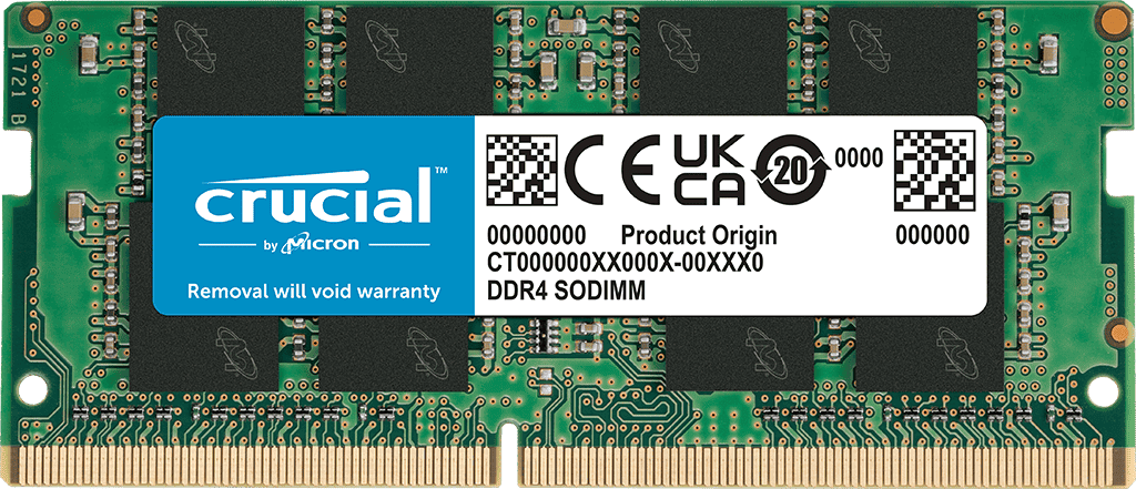 Crucial CT16G4SFRA32AT (1x16GB SO-DDR4 3200 PC25600) OEM - Mémoire PC portable - 0