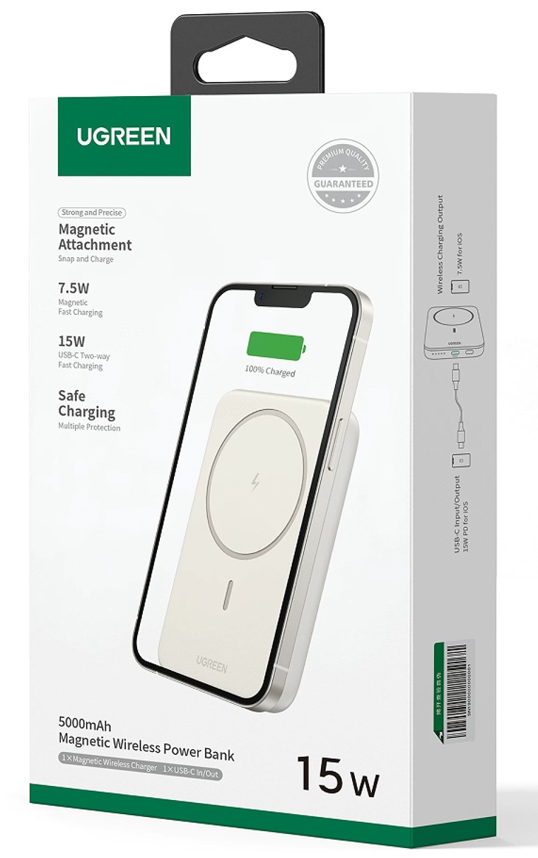 UGREEN Magnétique externe sans fil - 5000mAh - USB-C - 15W - Beige (25207) - Achat / Vente Batterie Externe  sur Cybertek.fr - 1