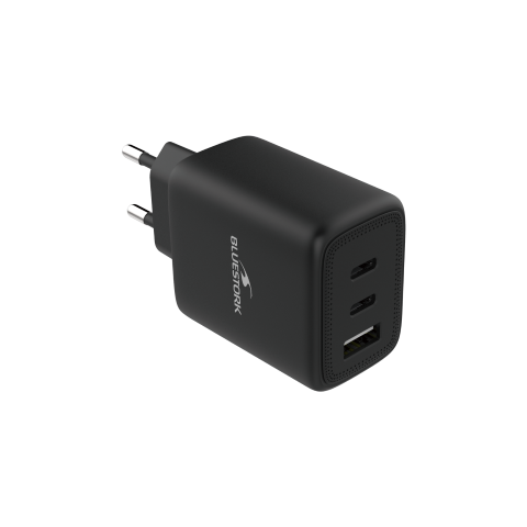 Bluestork Chargeur 65W PD - 3 ports + Câble USB-C 2m - Noir (PW-65-CCA-B) - Achat / Vente Chargeur sur Cybertek.fr - 1