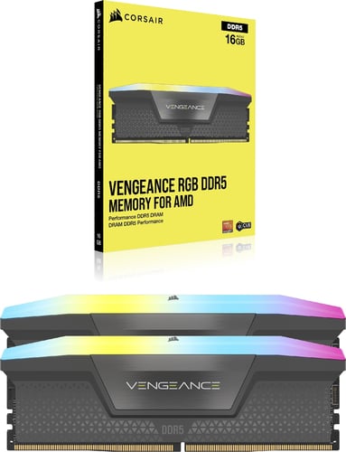 Corsair Vengeance RGB 32Go (2x16Go) DDR5 6000MHz CL 36 Gris - Mémoire PC Corsair sur Cybertek.fr - 4