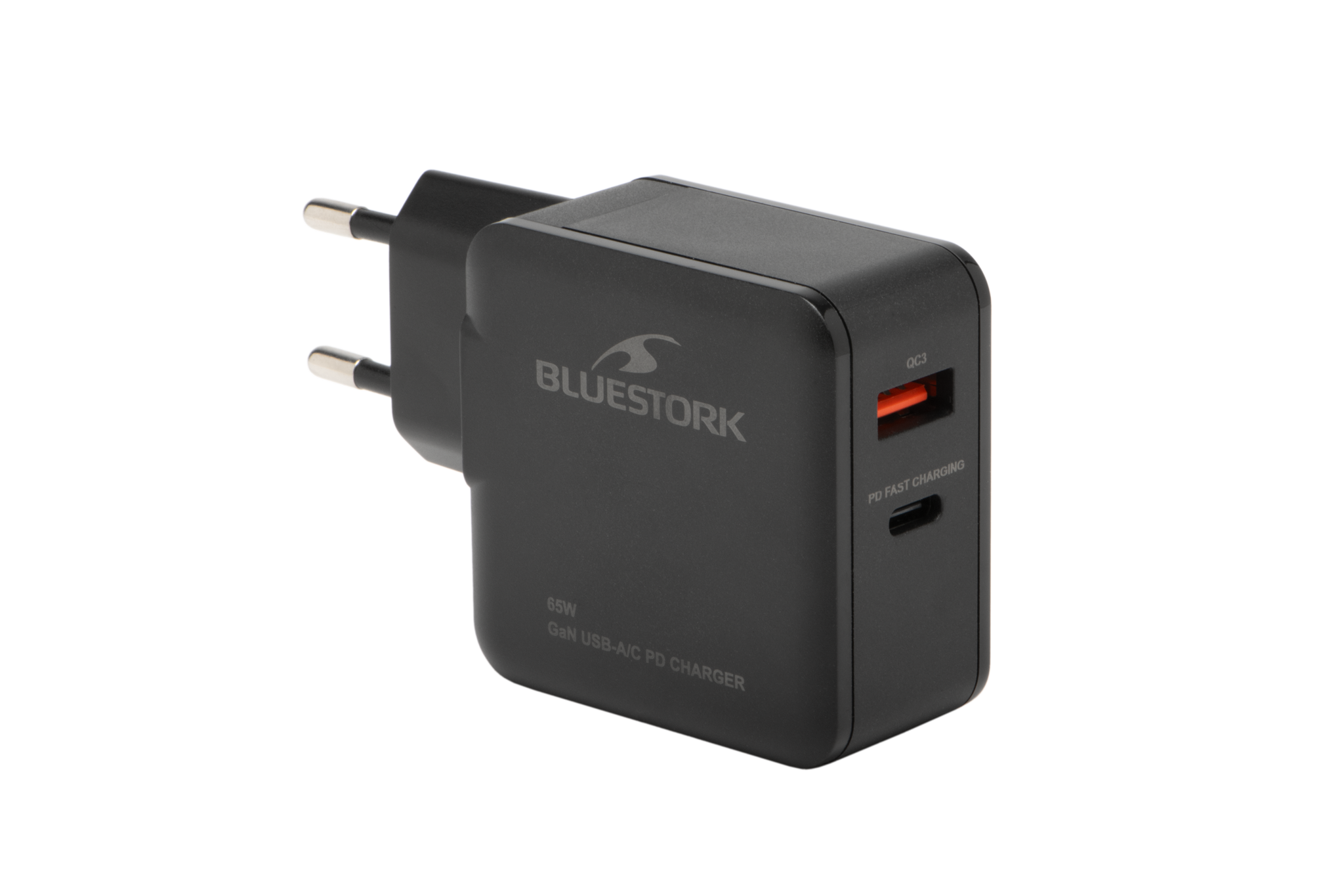 Bluestork Chargeur GaN 65W 2 ports - USB-C/USB-A - Noir (PW-BS-65-GAN-C-A) - Achat / Vente Chargeur sur Cybertek.fr - 0