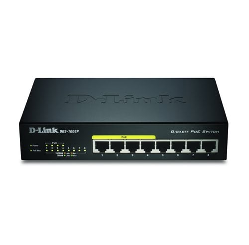 Switch D-Link 8 Ports Gigabit/4 Ports PoE+ - DGS-1008P - 0