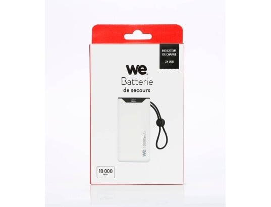 WE Externe 18W 10 000 mAh 2 ports USB A/USB C Blanc (WEBATT10000USBAUSBCB) - Achat / Vente Batterie Externe  sur Cybertek.fr - 2
