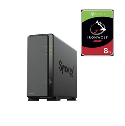 Serveur NAS Synology DS124 - 1 Baie avec 1 disque de 8To  Cybertek