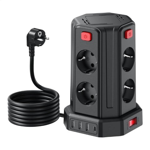 Cybertek Tours 8 prises parafoudres avec interrupteurs + 4xUSB (B08FMCQ6MH) - Achat / Vente Parasurtenseurs - Multiprises sur Cybertek.fr - 0