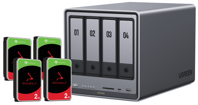 UGREEN DXP4800 - 4 Baies avec 4 disques de 2To - Serveur NAS - 0