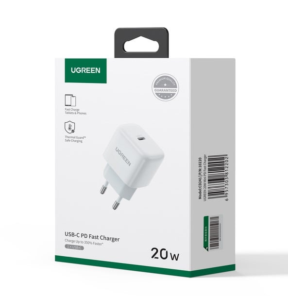 UGREEN Mini chargeur rapide secteur 20W - USB-C - Blanc (CD241) - Achat / Vente Chargeur sur Cybertek.fr - 1