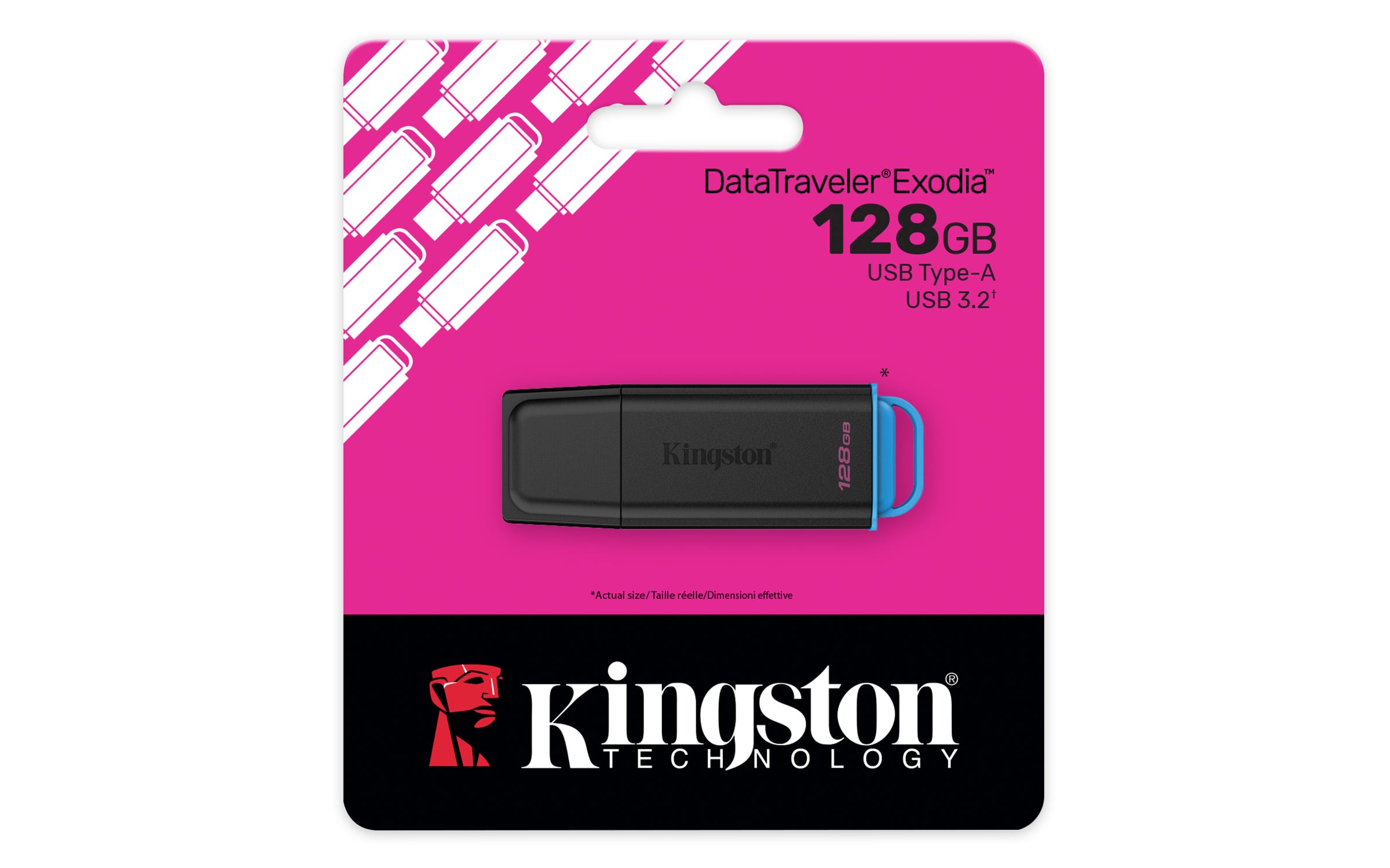 Kingston - USB 3.2 Gen1 128GB Black/Blue - Clé USB Kingston - 1