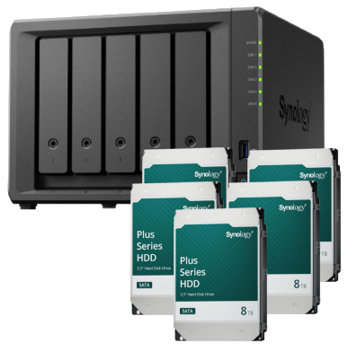 Synology DS1525+ 5 baies avec 5 disques de 8To HAT3300 8T - Serveur NAS - 0