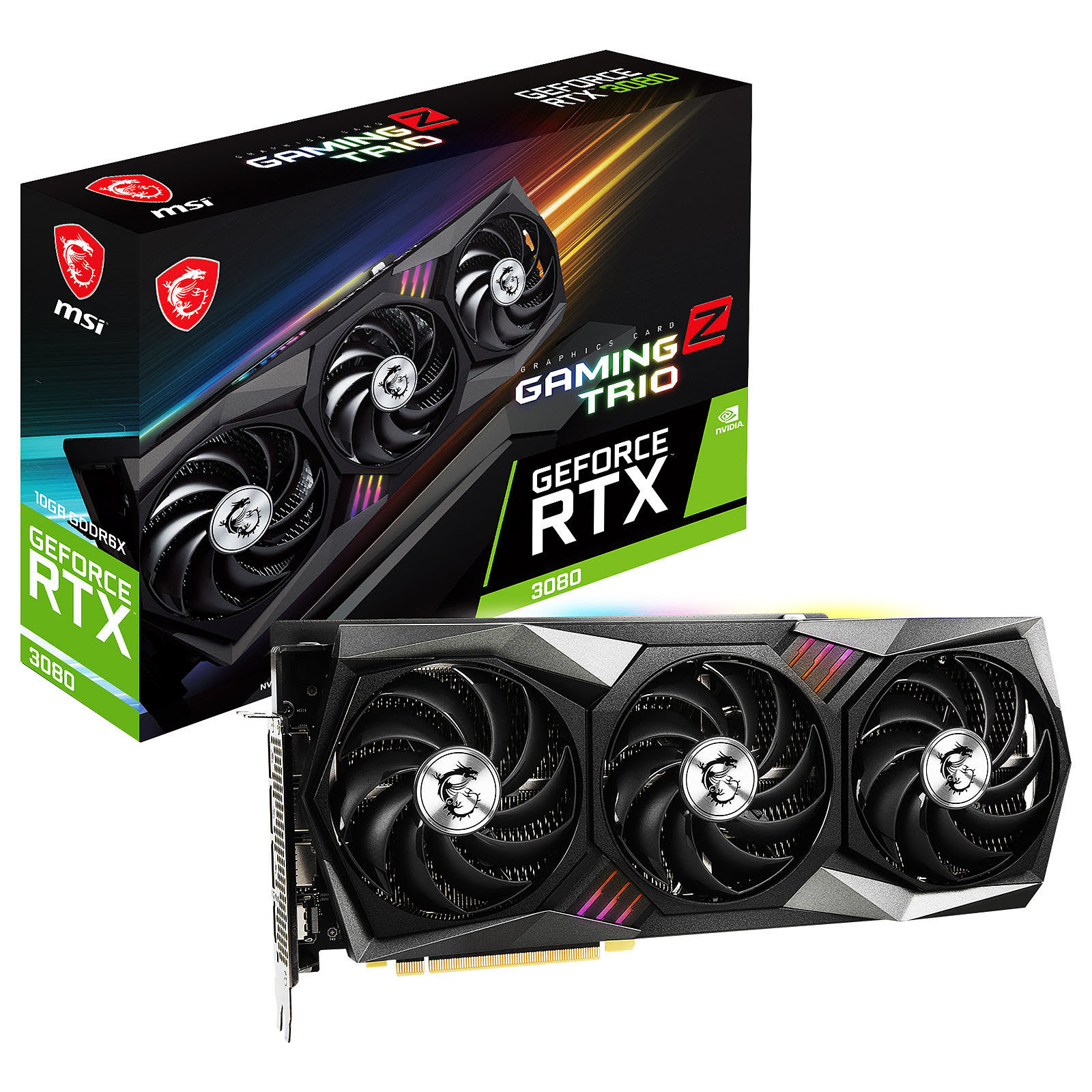 MSI RTX 3080 GAMING Z TRIO 10G LHR  - Carte graphique MSI - 0