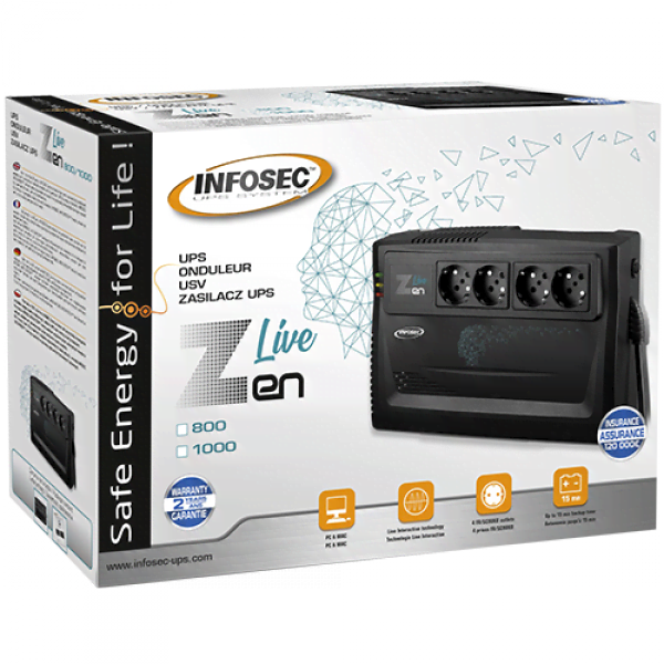 ZEN LIVE 1000VA - 4 prises - Onduleur Infosec - Cybertek.fr - 1